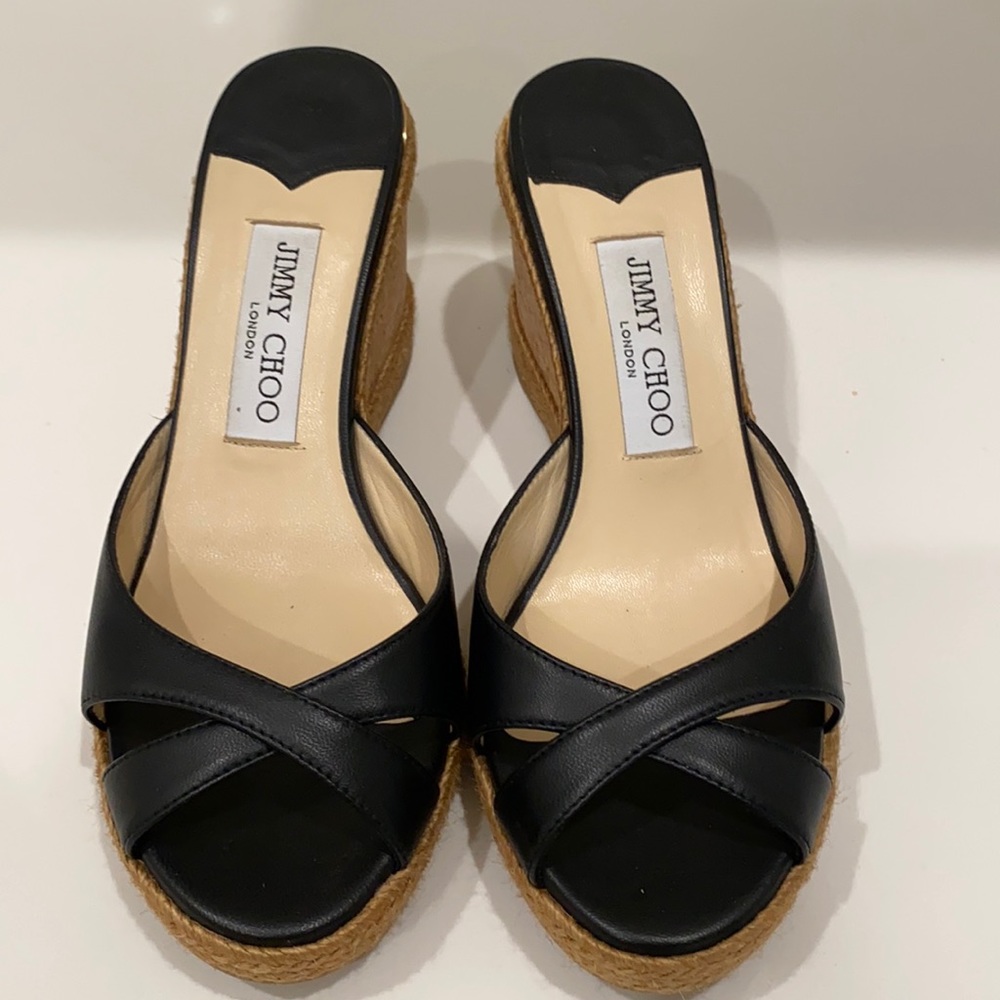 Jimmy Choo Black Leather Mules
